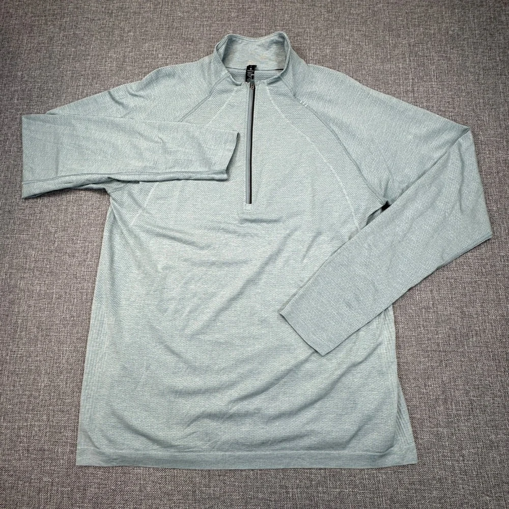 Lululemon Metal Vent Tech 1/2 Zip 2.0 Pullover Men Large Light‎ Blue Running